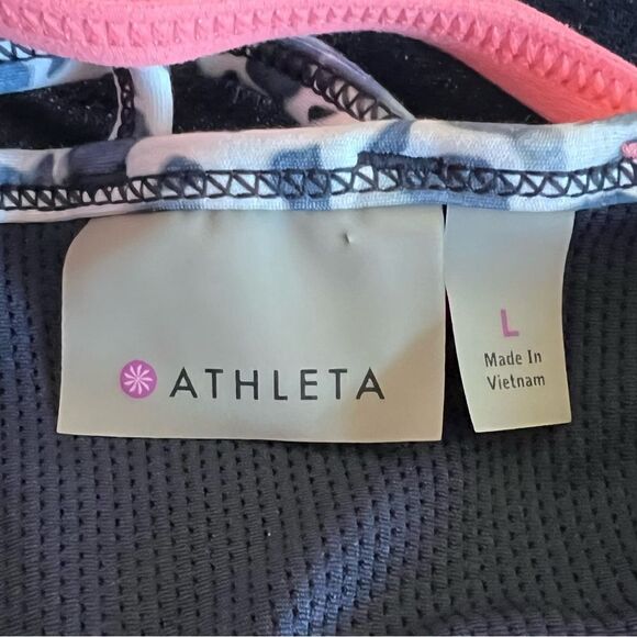 Athleta Animal Print /Stripe Strappy Sports Bra Size L - Picture 4 of 6